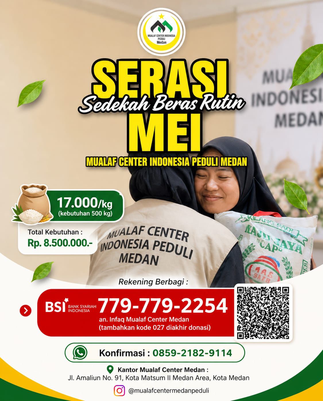 Sedekah Beras Rutin — Mualaf Center Indonesia Peduli Medan - Mualaf Center Medan